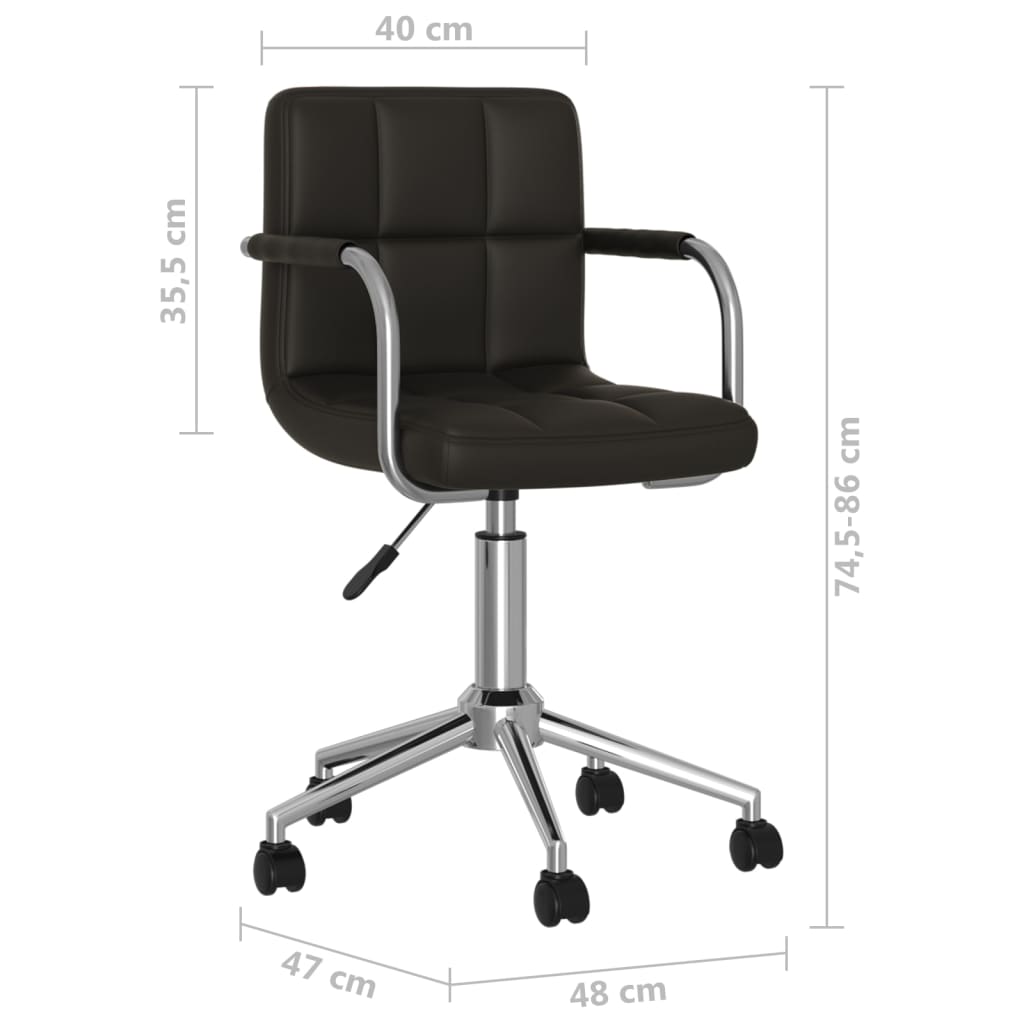 Silla De Oficina Giratoria De Cuero Sintético