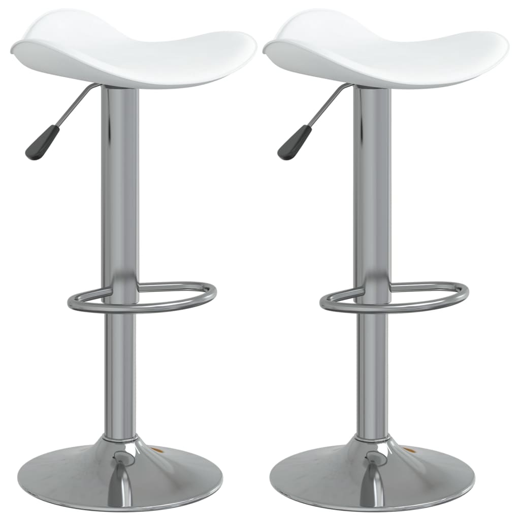 Taburete De Cocina 2 Uds Acero Cromado Cuero Artificial