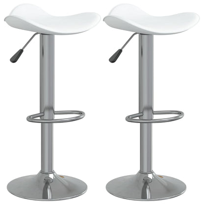 Taburete De Cocina 2 Uds Acero Cromado Cuero Artificial