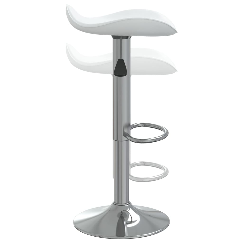 Taburete De Cocina 2 Uds Acero Cromado Cuero Artificial