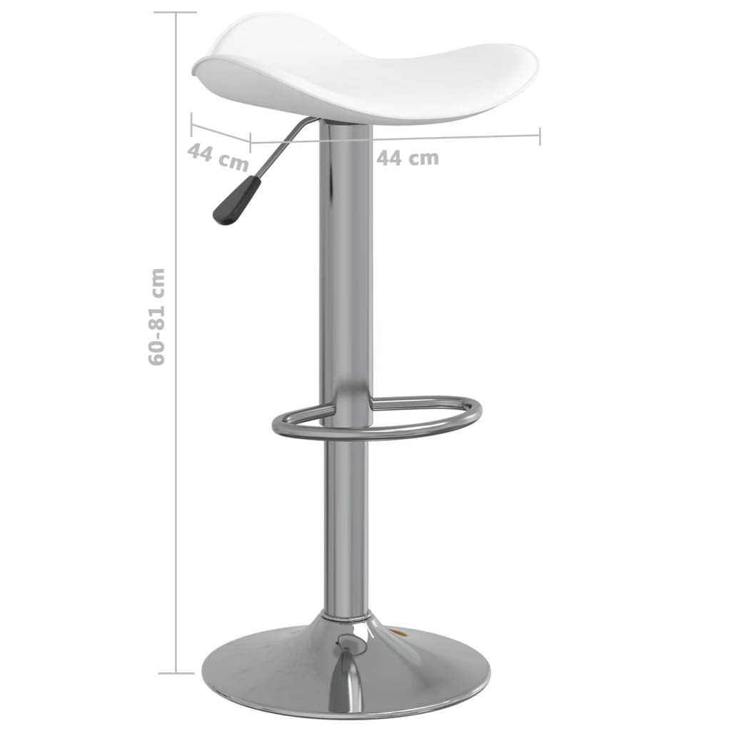 Taburete De Cocina 2 Uds Acero Cromado Cuero Artificial