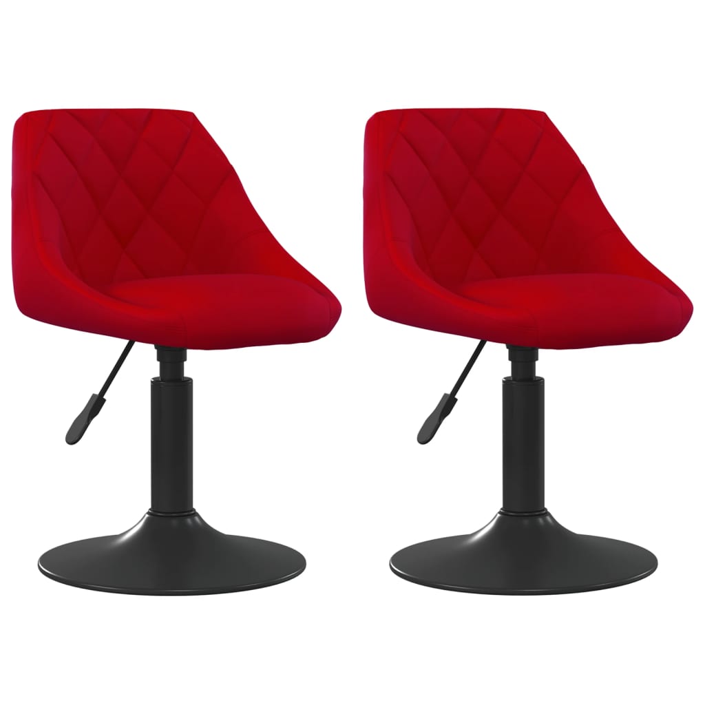 Sillas De Comedor Giratorias 2 Unidades Terciopelo Rojo Tinto