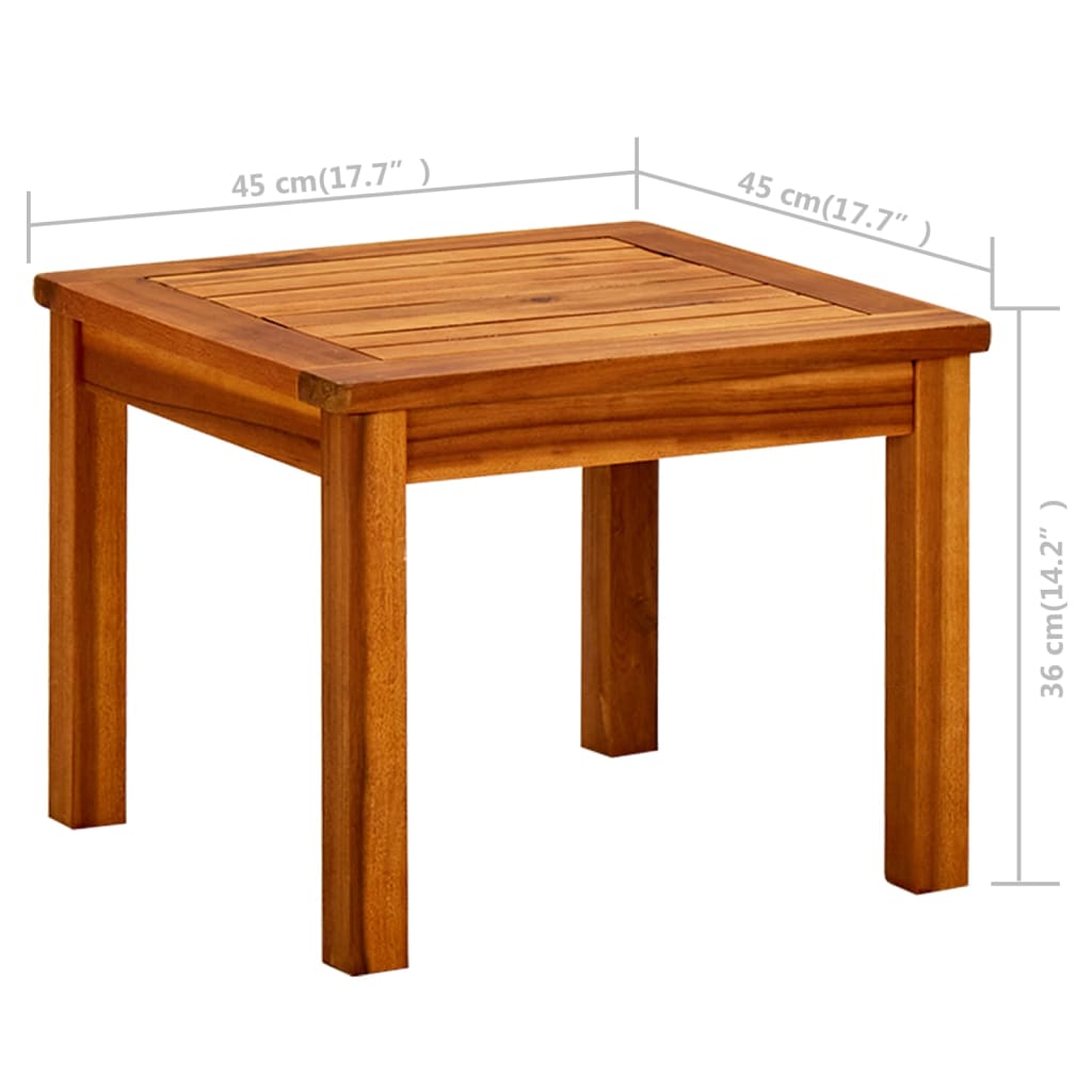 Mesa De Centro De Jardín Madera Maciza De Acacia
