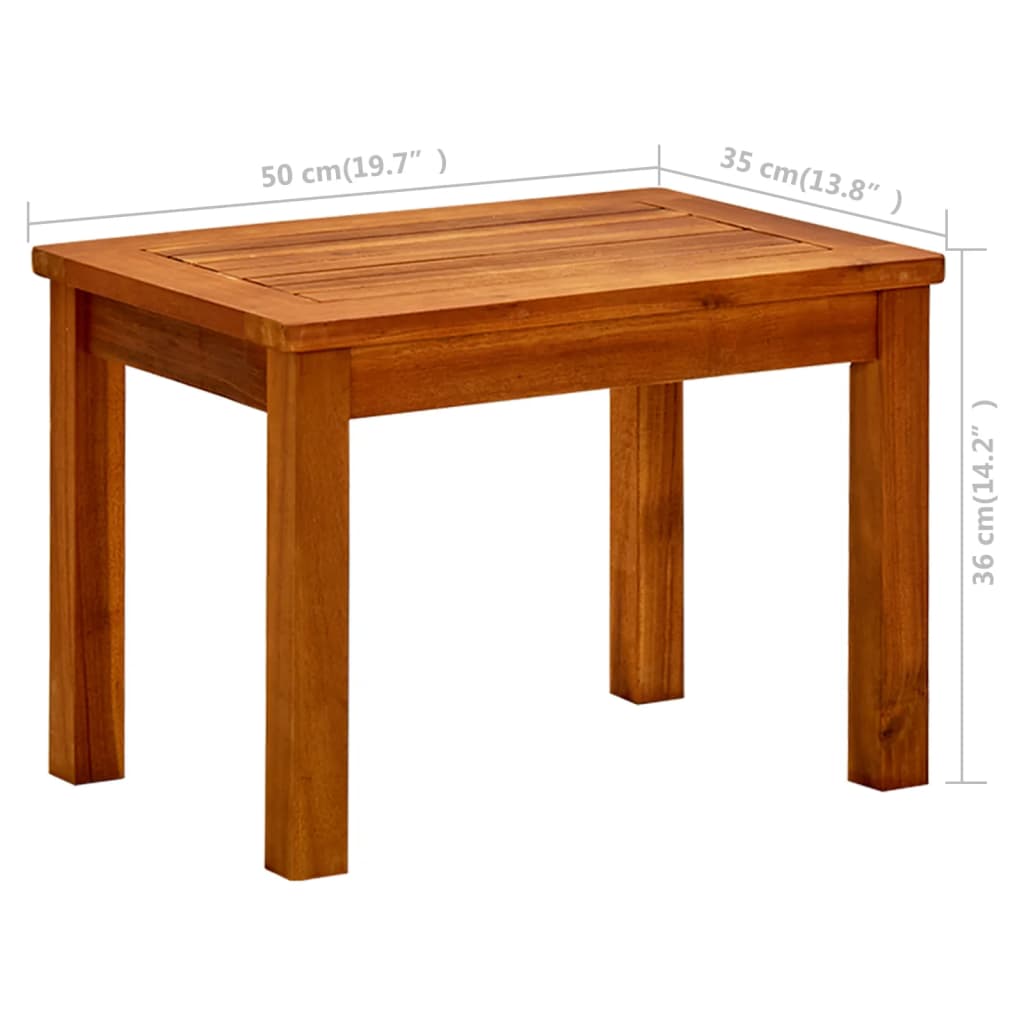 Mesa De Centro De Jardín Madera Maciza De Acacia