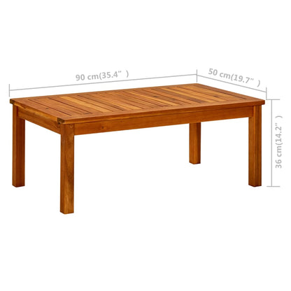Mesa De Centro De Jardín Madera Maciza De Acacia