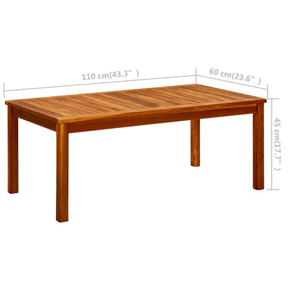 Mesa De Centro De Jardín Madera Maciza De Acacia