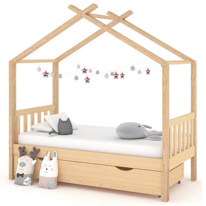 Estructura De Cama Niños Y Cajón Madera Maciza Blanca