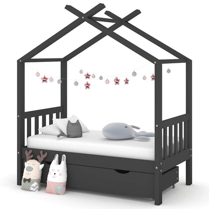 Estructura De Cama Niños Y Cajón Madera Maciza Blanca