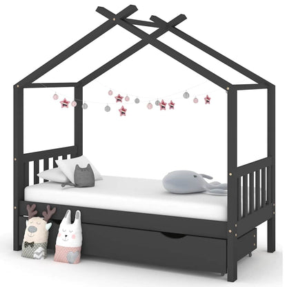 Estructura De Cama Niños Y Cajón Madera Maciza Blanca