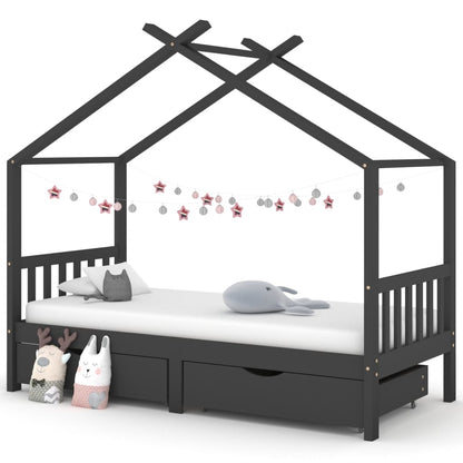 Estructura De Cama Niños Y Cajón Madera Maciza Blanca