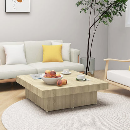 Mesa De Centro Madera De Ingeniería Envejecida 90X90X28 Cm