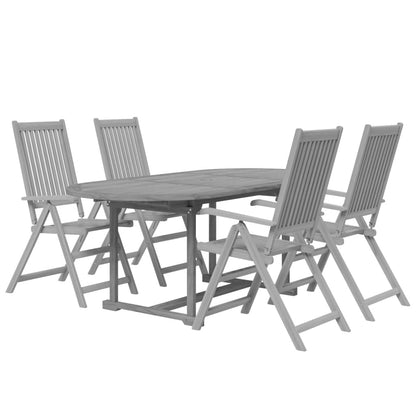 Juego De Comedor De Jardín 5 Piezas Madera Maciza De Acacia