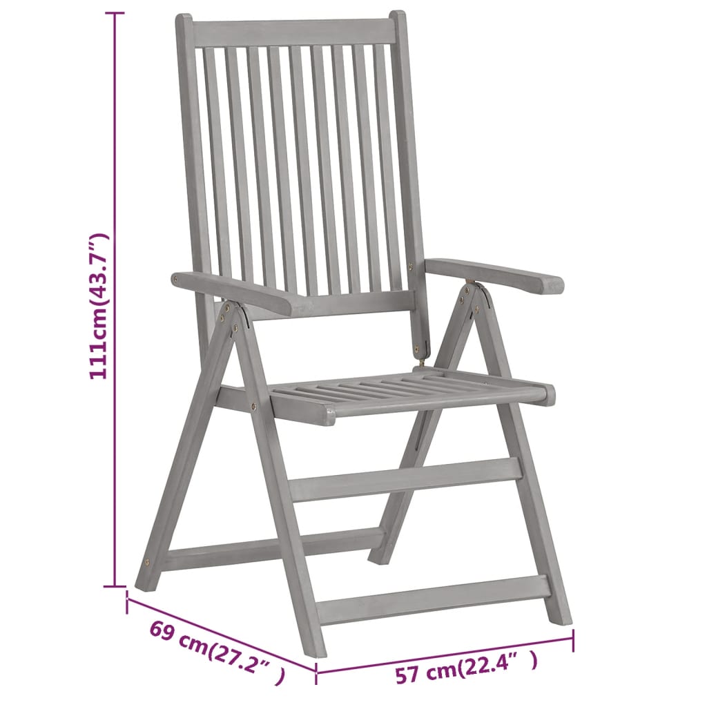 Juego De Comedor De Jardín 5 Piezas Madera Maciza De Acacia