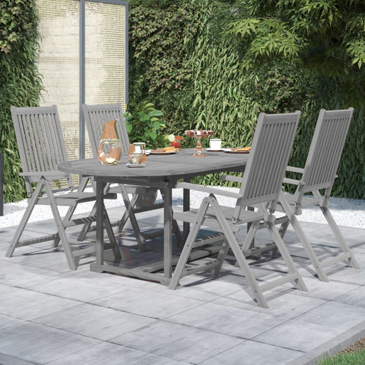 Juego De Comedor De Jardín 5 Piezas Madera Maciza De Acacia
