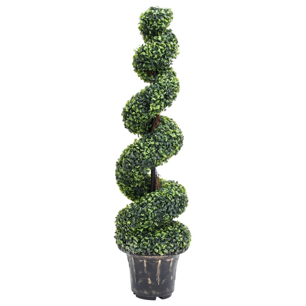 Planta Espiral De Boj Artificial Con Macetero Verde 89 Cm