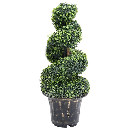 Planta Espiral De Boj Artificial Con Macetero Verde 89 Cm