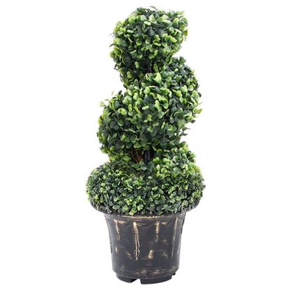 Planta Espiral De Boj Artificial Con Macetero Verde 89 Cm