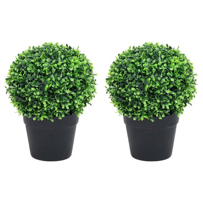 Plantas De Boj Artificial 2 Uds Forma Bola Maceta Verde 37 Cm