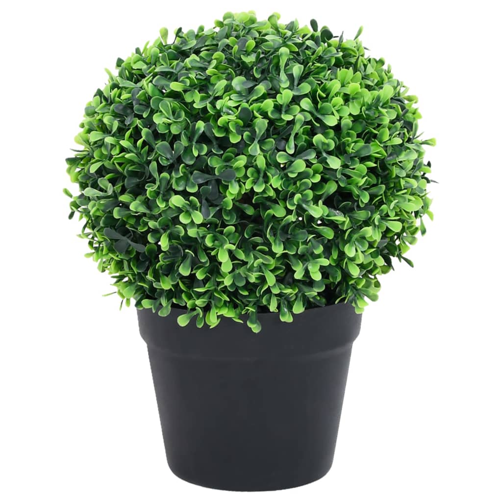 Plantas De Boj Artificial 2 Uds Forma Bola Maceta Verde 37 Cm