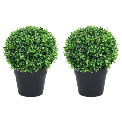 Plantas De Boj Artificial 2 Uds Forma Bola Maceta Verde 37 Cm
