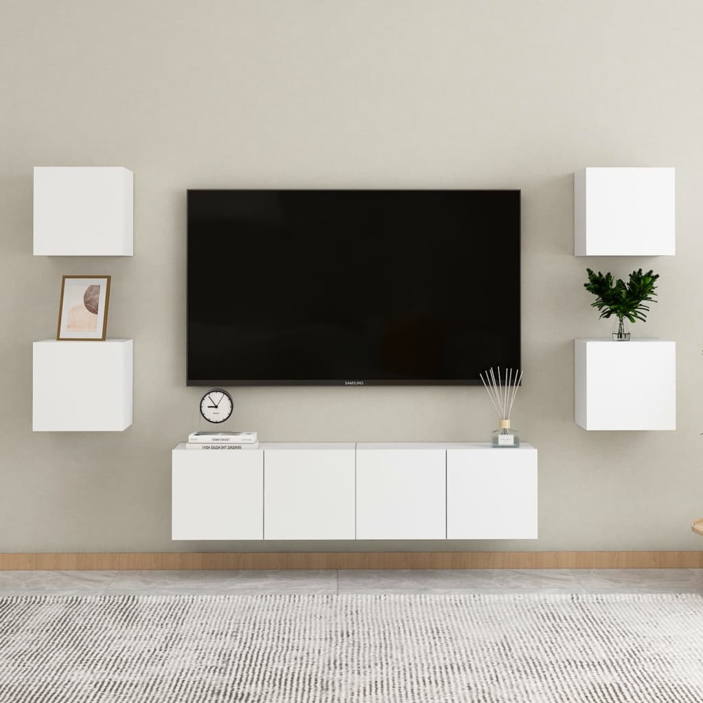 Conjunto De Mueble De Tv 7 Pcs