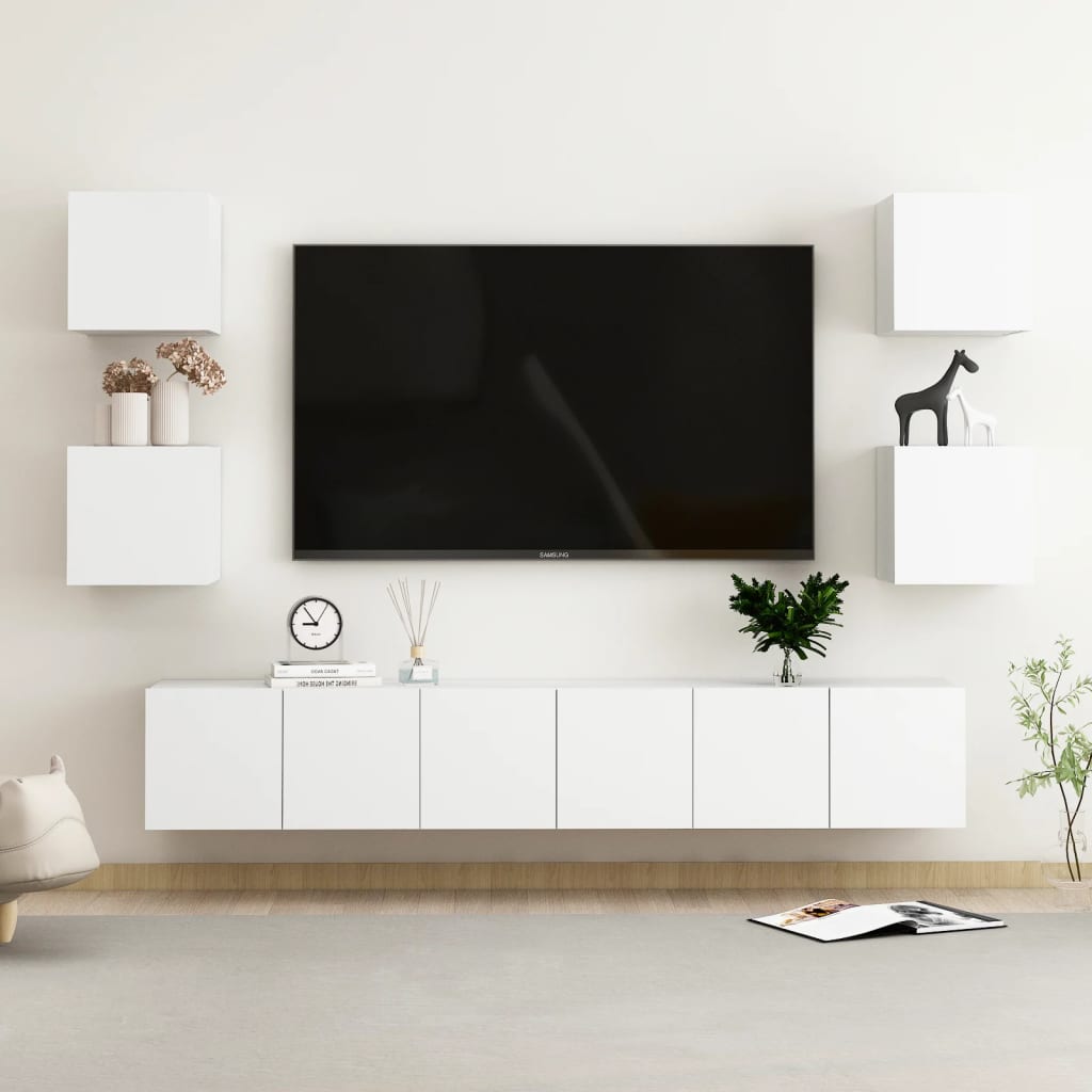 Conjunto De Mueble De Tv 7 Pcs