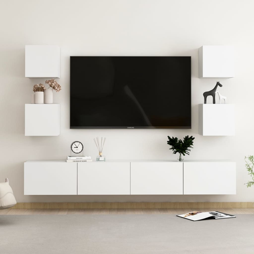 Conjunto De Mueble De Tv 7 Pcs