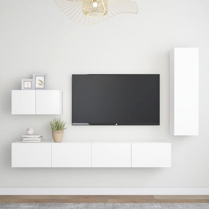 Conjunto De Mueble De Tv Con Cajón 4 Pcs Roble Artesanal