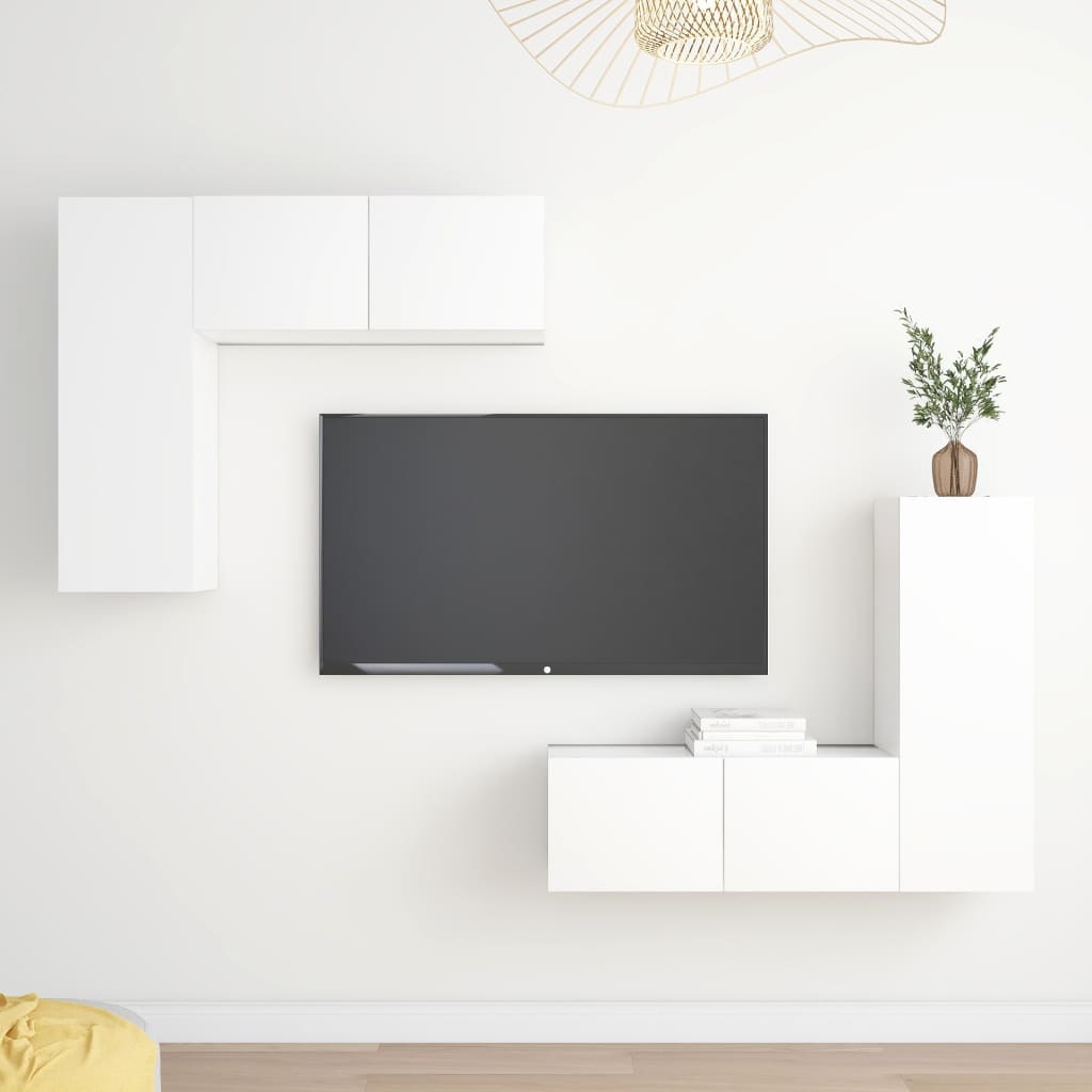 Conjunto De Mueble De Tv Madera De Ingeniería
