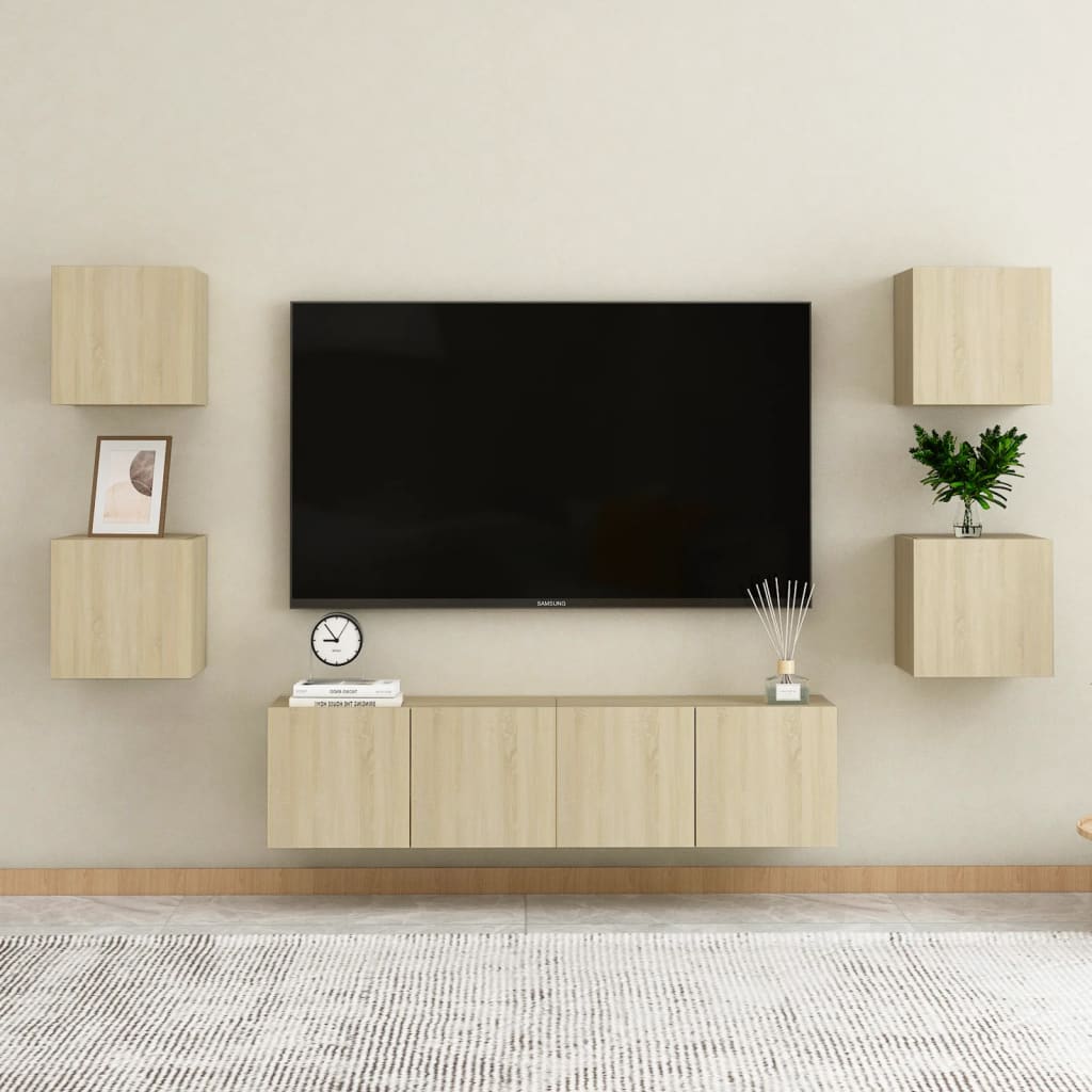 Conjunto De Mueble De Tv 7 Pcs
