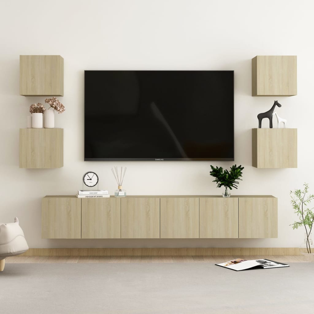 Conjunto De Mueble De Tv 7 Pcs