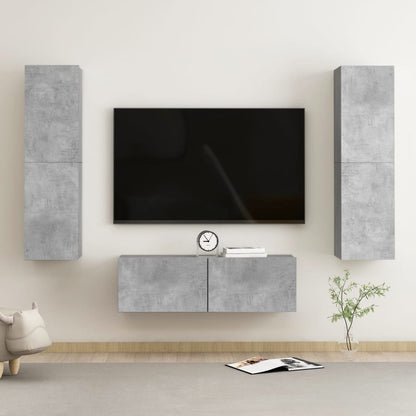 Conjunto De Mueble De Tv 3 Pcs Madera De Ingeniería