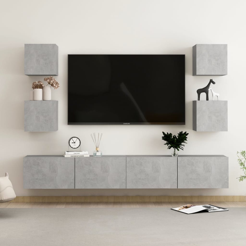 Conjunto De Mueble De Tv 7 Pcs