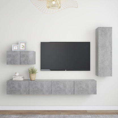 Conjunto De Mueble De Tv Con Cajón 4 Pcs Roble Artesanal