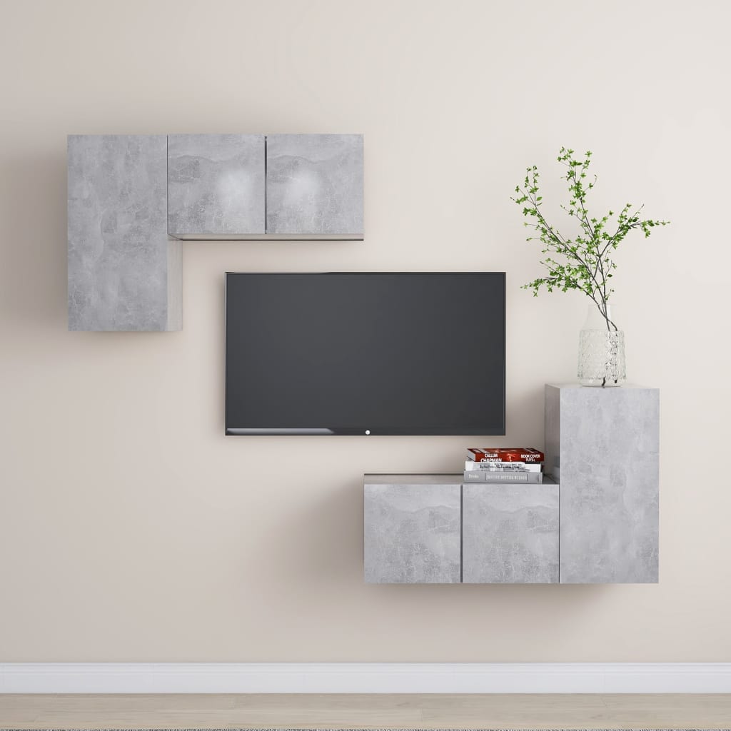 Conjunto De Mueble De Tv Madera De Ingeniería