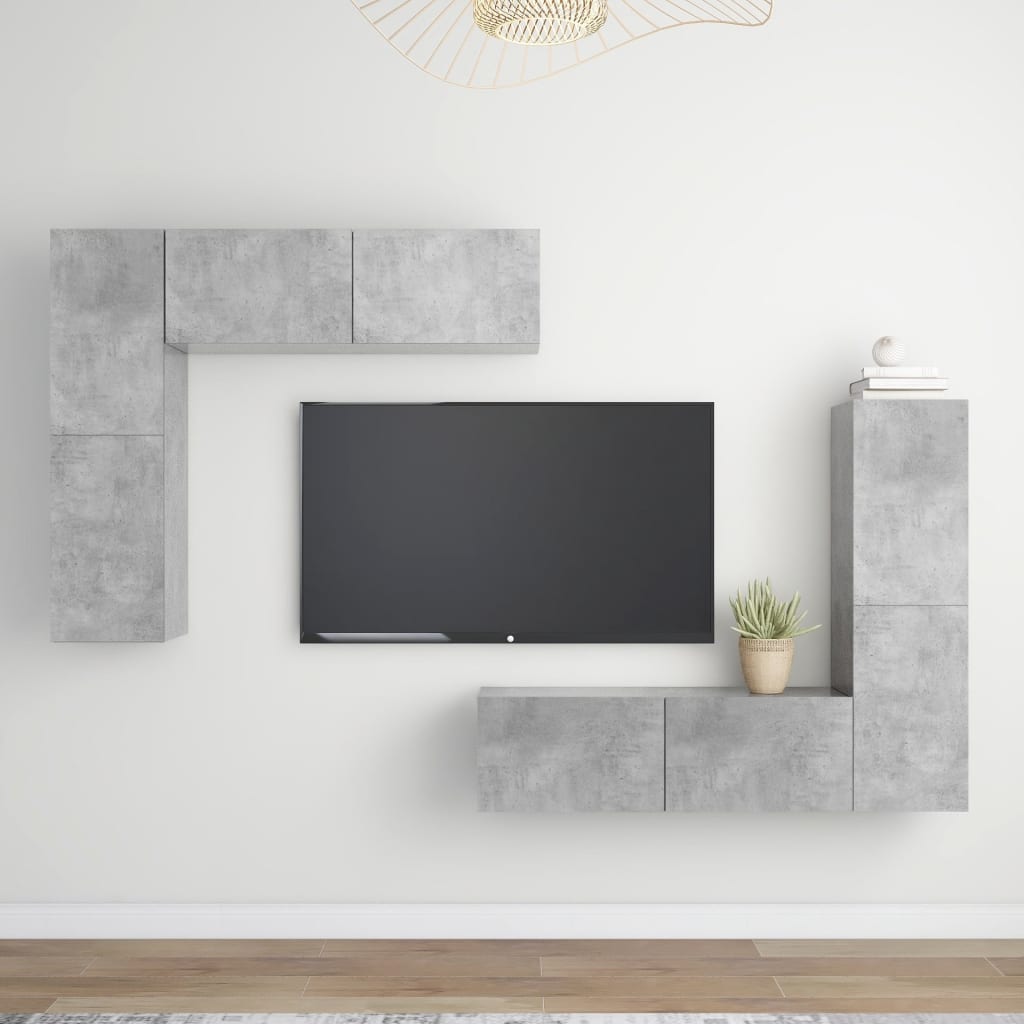 Conjunto De Mueble De Tv Madera De Ingeniería