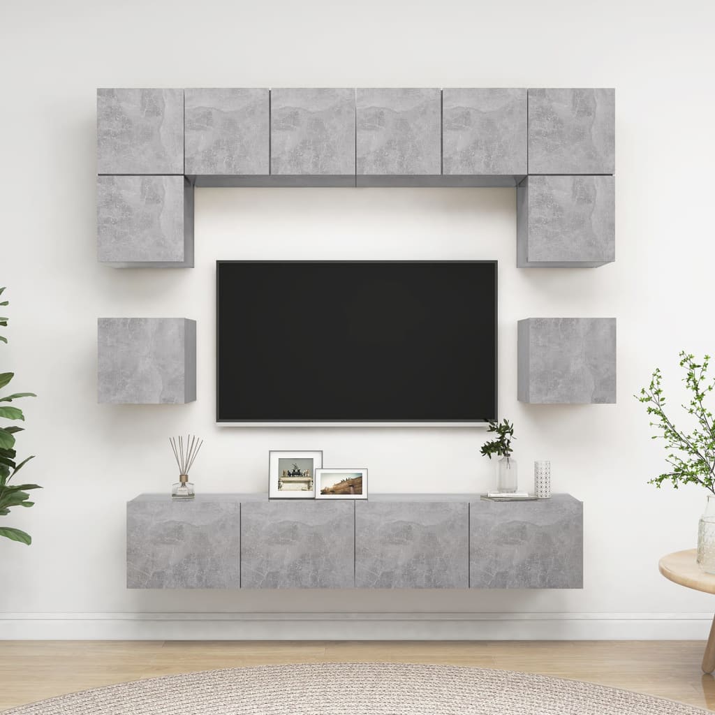Conjunto De Mueble De Tv 8 Pcs Roble Artesanal