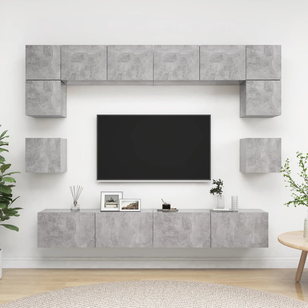 Conjunto De Mueble De Tv 8 Pcs Roble Artesanal