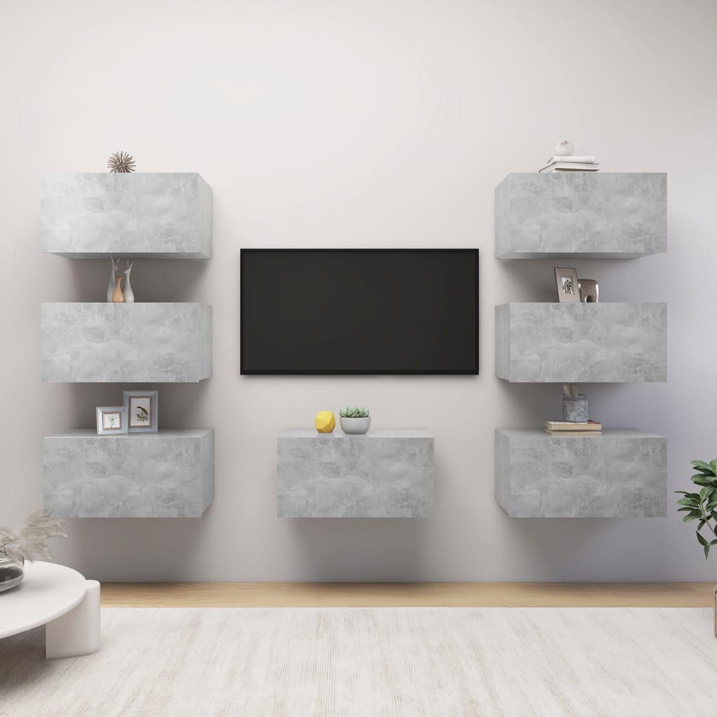 Conjunto De Mueble De Tv 7 Pcs 30,5 X 30 X 60 Cm