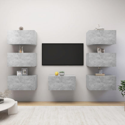 Conjunto De Mueble De Tv 7 Pcs 30,5 X 30 X 60 Cm