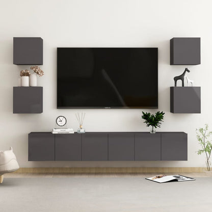 Conjunto De Mueble De Tv 7 Pcs