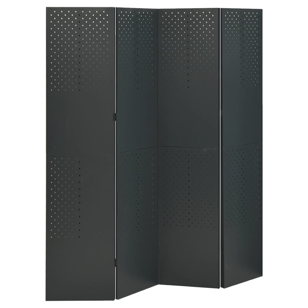 Biombo Divisor De 5 Paneles Acero