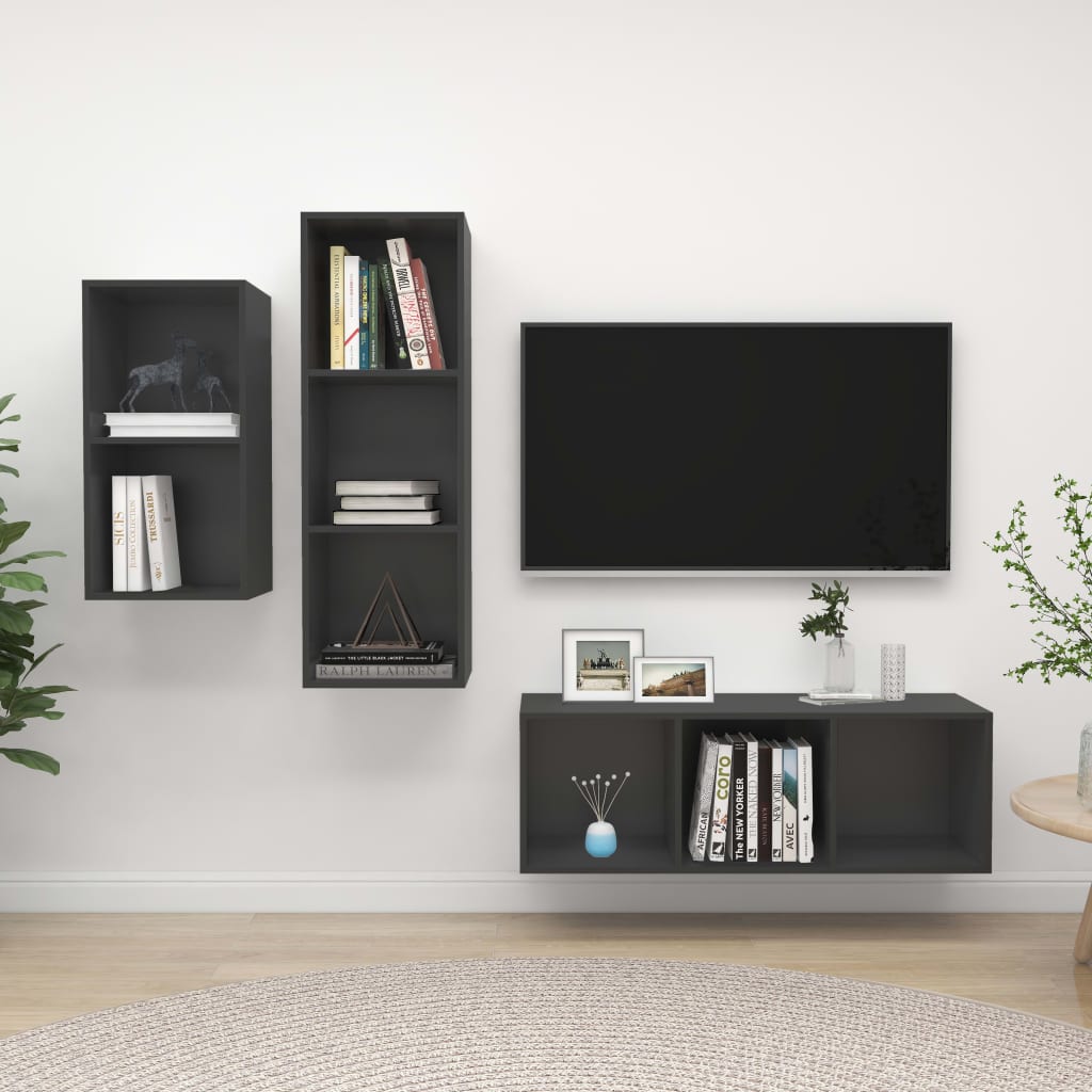 Conjunto De Mueble De Tv 37 X 37 X 107 Cm