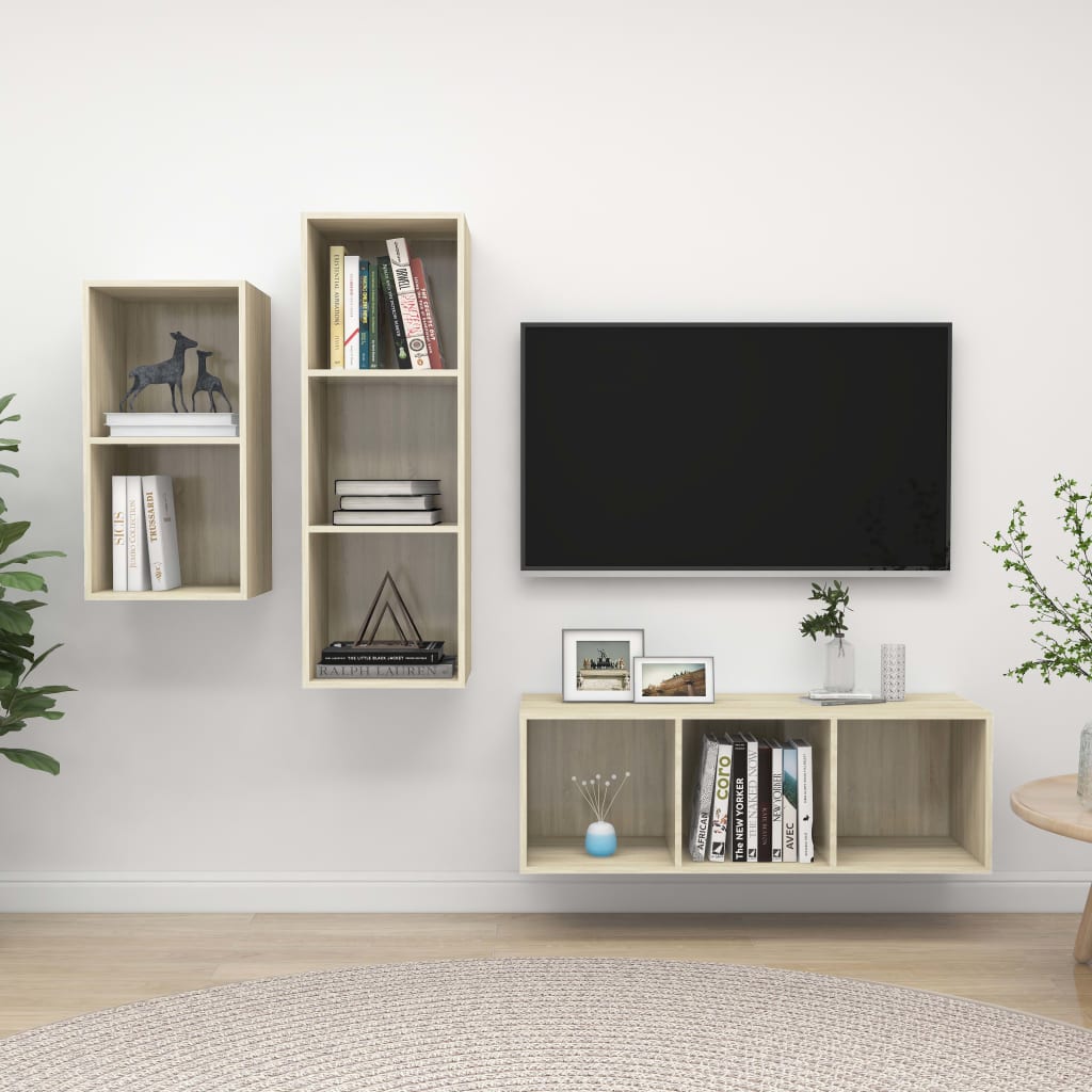 Conjunto De Mueble De Tv 37 X 37 X 107 Cm
