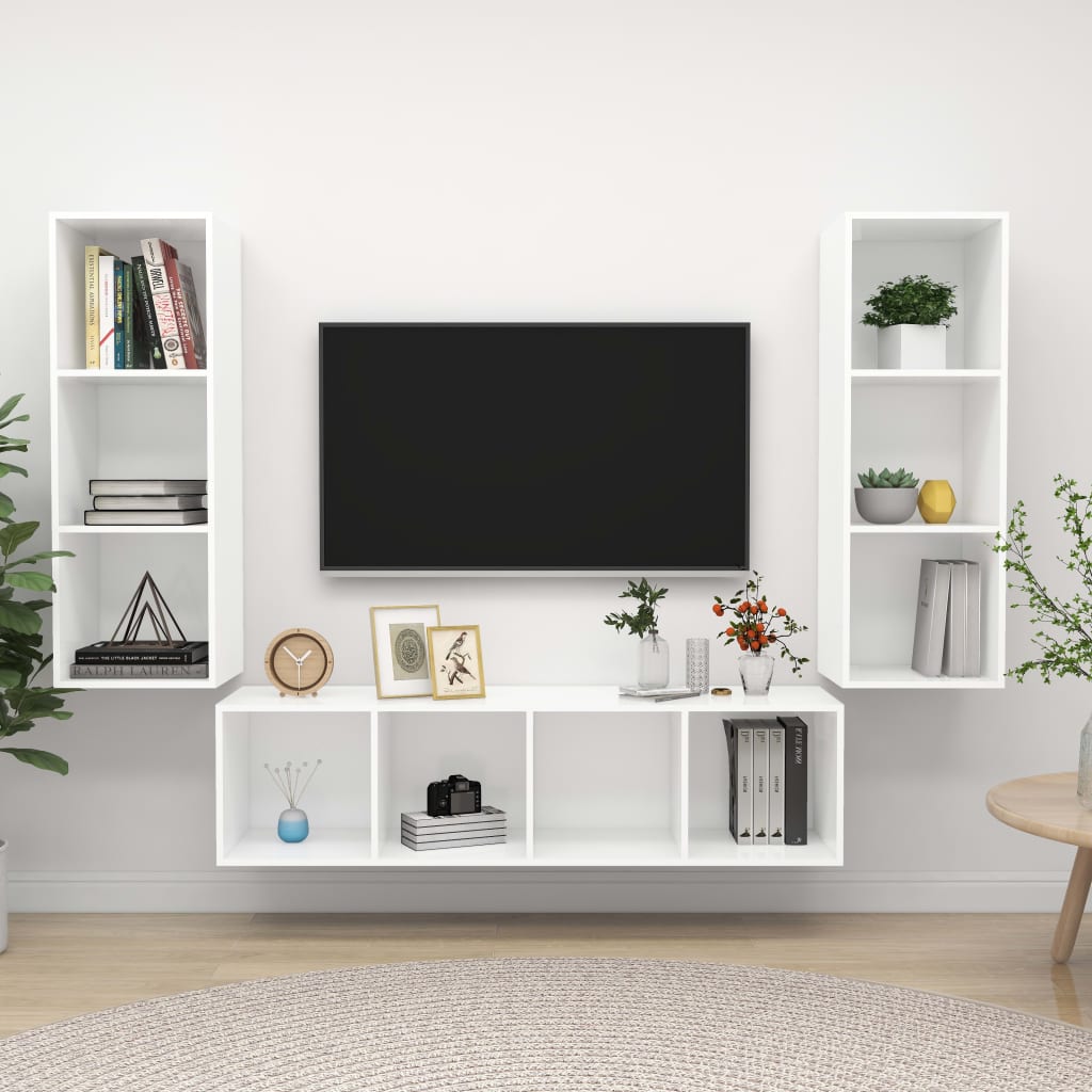 Conjunto De Mueble De Tv 3 Pcs Roble Artesanal