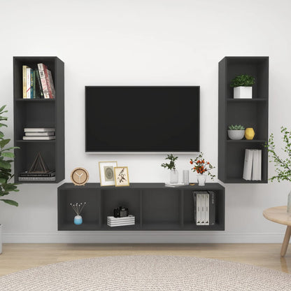 Conjunto De Mueble De Tv 3 Pcs Roble Artesanal
