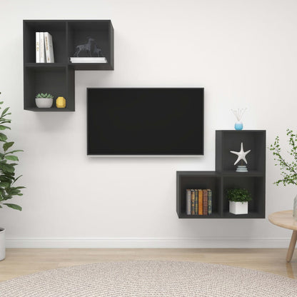 Conjunto De Mueble De Tv 4 Pcs Roble Artesanal