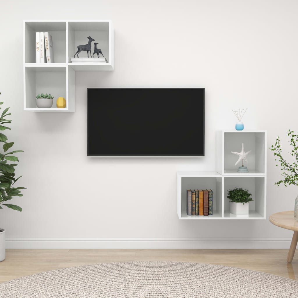Conjunto De Mueble De Tv 4 Pcs Roble Artesanal