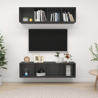 Conjunto De Mueble De Tv 2 Pcs 37 X 37 X 142,5 Cm