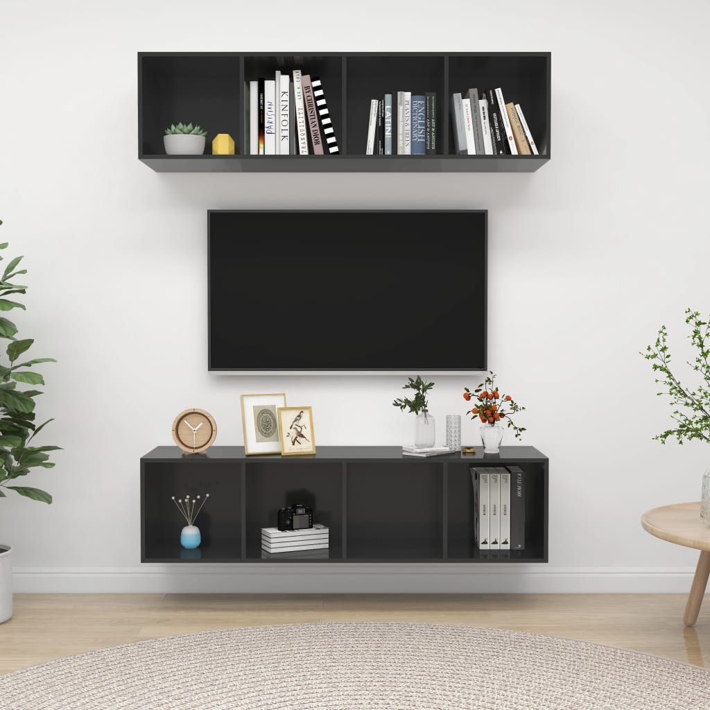 Conjunto De Mueble De Tv 2 Pcs 37 X 37 X 142,5 Cm